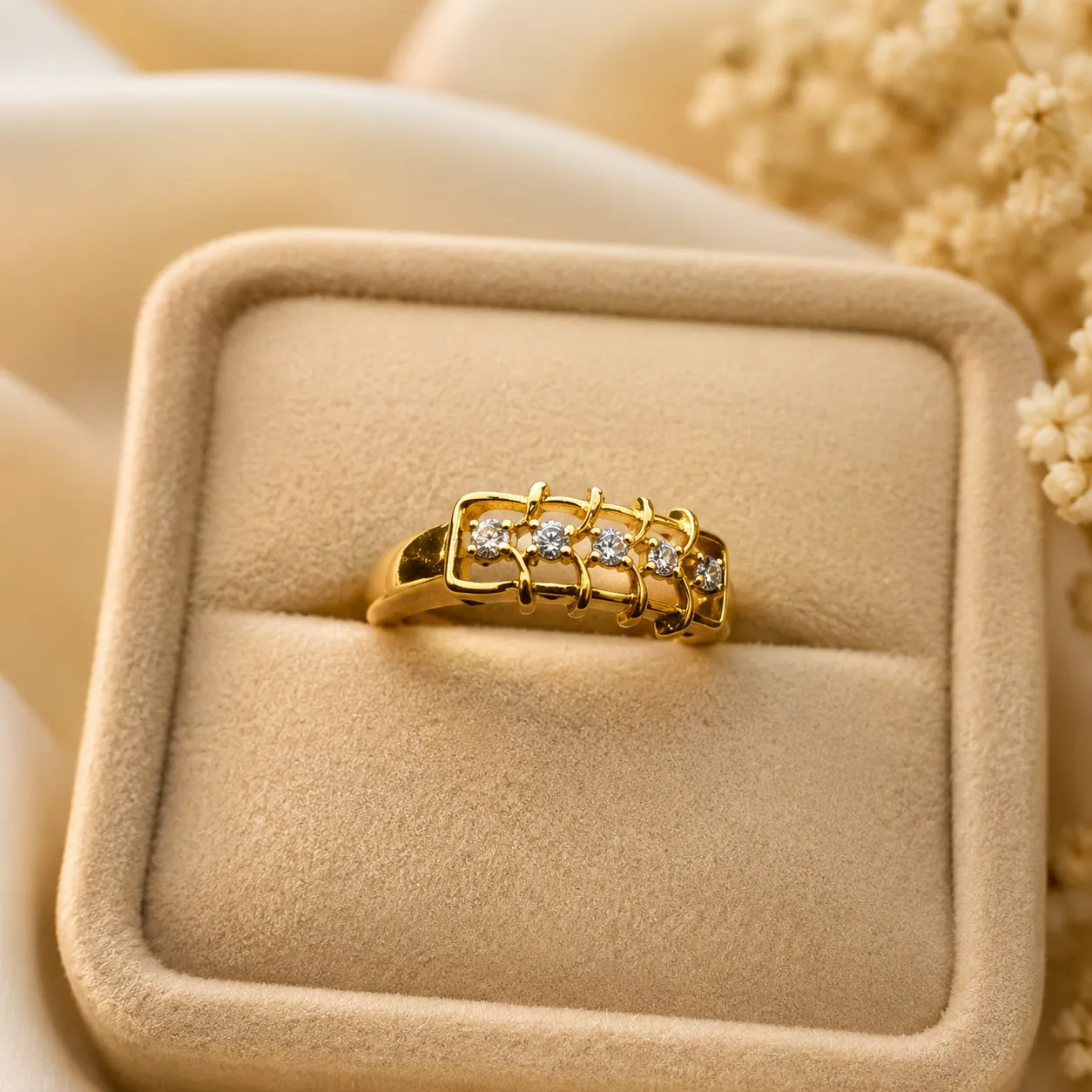 Ruby and Diamond Heart Ring