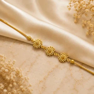 Floral Filigree Motif Gold Bracelet