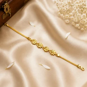 Petal Bloom & Scroll Gold Bracelet