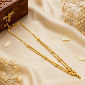 Layered Drop Gold Mugappu Chain