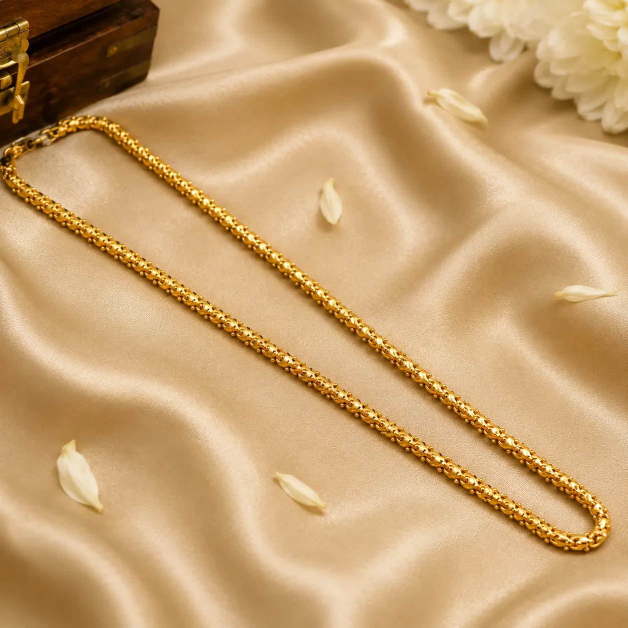 Textured Ball Link Gold Chain