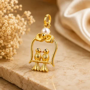 Love Birds Pearl Gold Pendant