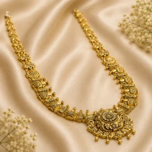 Antique Floral Circular Gold Long Haram